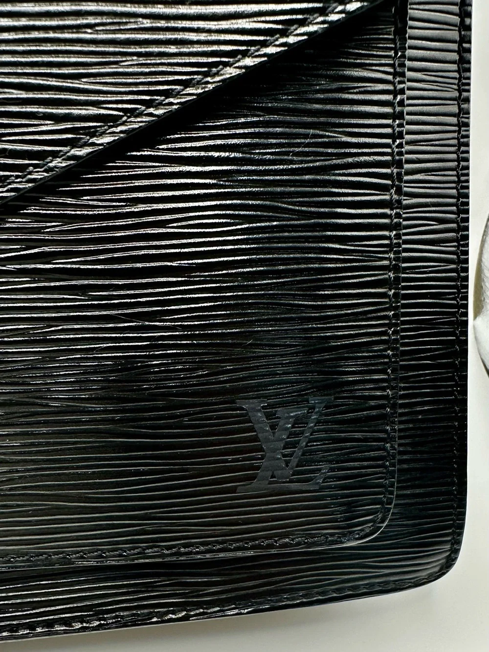 Louis Vuitton Black Epi Leather Top-Handle Satchel with Gold Hardware
